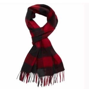 Nordstrom red Buffalo Plaid cashmere scarf